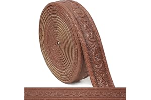 WAPANE Modanature da Parete Autoadesive con Rilievo – Bordure Decorative Adesive in Schiuma per Cucina e Bagno, Greca Adesiva Classica per Piastrelle e Specchi Marrone