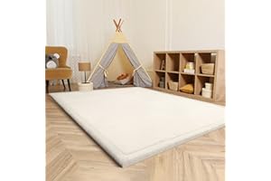 ‎PACO HOME Paco Home Teppich Kinderzimmer Kinderteppich Baby Spielteppich Krabbeldecke Krabbelmatte Weich rutschfest Jungen Mädchen Deko, Grösse:160x220 cm, Farbe:Creme