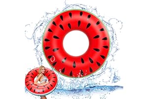 Lemotoy Inflatable Pool Floats for Adults, Durable Watermelon Swimming Ring, 120 cm Inflatable Swimming Ring, Large Summer Water Toys for Pool Beach, red