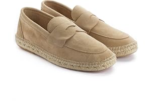 ABARCA Herren Espadrilles Casual Mokassins Sommer aus Leder und Jute Handwerk Schuhe