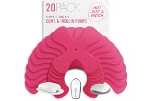 Not Just A Patch X-Patch CGM Sensor Patches (20 Pack) - Water Resistant Omnipod 5 Adhesive Patches - Durable for Active Lifestyle for 10-14 Days - Compatible with Dexcom G6, Libre 2 in Pink