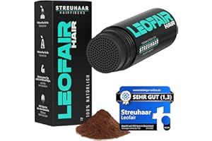 Leofair Haarverdichtung - 100% natürlich - Streuhaar für volles und dichtes Haar in Sekunden! Schütthaar in Premium Friseurqualität - 28g - Perfekter Look für Männer & Frauen (Rot)
