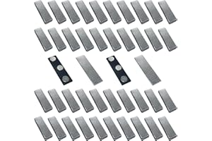 LUOLETY Magnetyczny uchwyt na identyfikator, 50 szt. magnetycznych identyfikatorów z imieniem i identyfikatorem, pusta zawieszka z imieniem biznesowym z 3 magnesami neodymowymi, magnesem DIY ID do kurtki,