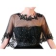 CHIC DIARY Lace Wedding Shawl Wrap for Women Evening Cape Bridal Shoulder Covers UP Scarf for Dress Prom Party
