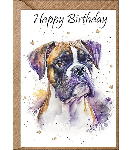 Bonne Carte De Voeux Pour Chiot Boxer Anniversaire