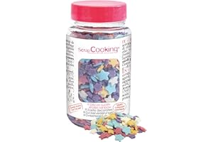 SCRAP COOKING Pot de Décors Sucrés Étoiles Rainbow Thème Arc-En-Ciel Multicolore Décoration Pâtisserie, Desserts, Gâteaux, Biscuits, Cupcakes, Anniversaires Cake Design, 1 Unité