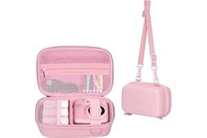 Leayjeen Funda Protectora para Cámara de Fotos Instantánea Infantil Compatible con Gofunly/CHAKEYAKE/CAMCLID y Papel de Impresión, Cumpleaño Regalos para niños (Solo Funda) Rosa