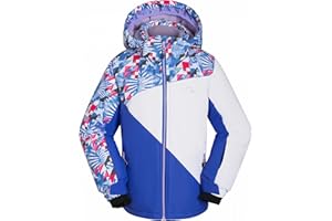 SMONTY Mädchen Skijacke, wasserdicht, warm, mit Kapuze, Schnee-Wintermantel für Kinder