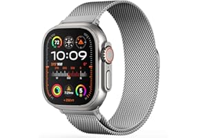 TOWONSHY Original Titan Milanaise Armand Kompatibel mit Apple Watch Armand Ultra/Ultra 2, SE, Serie 10/9/8/7/6/5/4/3/2/1 49mm 46mm 45mm 44mm 42mm 41mm 40mm 38mm, Delstahl Metallband für iWatch ArmBand