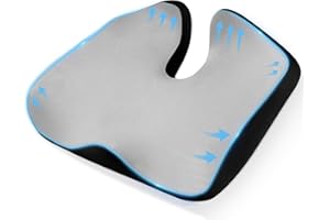 WUFANC Podkładka Pod Siedzenie Samochodowe, Klinowe Siedzisko, Antypoślizgowa Nakładka na Fotel Samochodowy z Ergonomiczną Pianką Memory Foam, Uniwersalne Podwyższenie dla Dorosłych