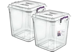 BEST HOUSE ANOTHER FINE PRODUCT Best House 5 Litres Deep Clear Storage Box Container with Lid Square and Handles, Stackable Organizer Bin for Home, Kitchen, Garage, and Store Cloths, Boots, Toys, Food, and Accessories (Pack of 2)