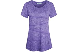 iClosam Maglietta Sportiva Donna T Shirt Palestra Donna Maglia Maniche Corte Corsa Asciugatura Rapida Top Elastico Magliette Fitness Yoga Tee