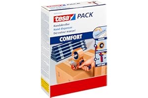 Tesa Dévidoir 6400 pour Adhésifs d'Emballage Confort - Dérouleur Manuel qui reçoit des rubans adhésifs d'Emballage jusqu'à 50 mm de Largeur Marron 1 x 66 m x 50 mm