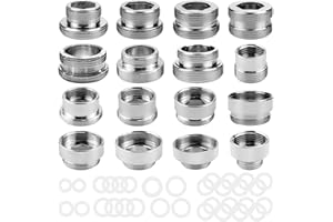 QUVBKZ 16 Pezzi Adattatore Rubinetto Kit, Rame Aeratore Rubinetto con Guarnizione, Adattatore Filettato, Accessori per Rubinetto, per Collegamento Tubo da Giardino, Lavello, Filtro Dell'acqua (1)