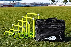 POWERSHOT Haies d'agilité pliable - 6 hauteurs différentes dans un lot ! Sac de transport inclus - Netsportique