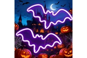 XUSDAMYJ 2pcs Flying Bat Halloween Neon Sign Bat Light Halloween Party Decoration Bedroom Light Home Wall Decor