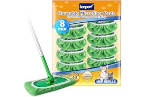 KEEPOW 8 Stück für Swiffer Bodenwischer Nass, Waschbar für Swiffer Feuchte Bodentücher, Universal für Swiffer Bodentücher 30 cm, Ideal für Swiffer Wet, Mikrofaser Bodentücher für Swiffer Sweeper Mop