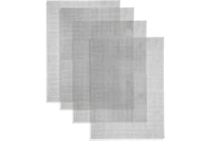 SHENLONG 4pcs Woven Fine Wire Mesh Sheet,Filter Sheet Drain Cover Mesh,Fine Wire Mesh,Mouse Rodent Insect Mesh,Stainless Steel Woven Wire Mesh Panels for Rodent Rat Air Bricks Garden Home(15x21cm)