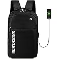 NORTH ZONE 35 Litres Durable Men Casual Lightweight Bag School College For Boys & Girls With Usb Charging Port Waterproof Laptop Backpack - Black