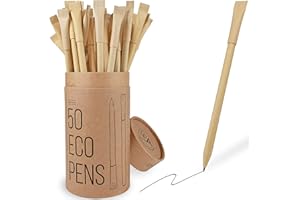 AGILE HOME AND GARDEN Agile – Eco Friendly – Ballpoint Pens Multipack – Pack of 50 Biros – 0.7mm Medium Point Tip – Black Ink Pens for Back To School, Work From Home, Office – Sustainable Environmentally Friendly Eco Gifts