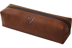 GERMANUS Federmäppchen Schlamper, Leder - Made in EU (Hellbraun)