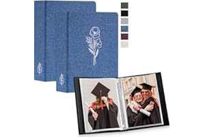 Lanpn Album Fotografico 13x18 100 con Tasche 2 Confezioni, Piccolo Biancheria Album Foto Portafoto Verticale Tascabile Tasca Blu