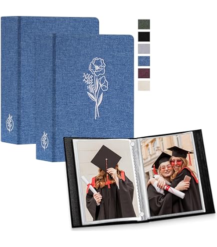 2 Pack Mini Fotoalbum 18x11,5 Cm - Je 50 Seiten Für 100 Fotos, PU-Leder, Hochformat