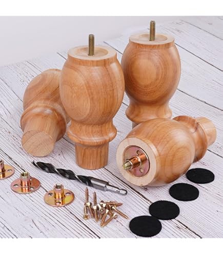 thumbnail image 2 of Unfinished Wood Furniture Legs 6 Inches Set Of 4,DIY 2 of 9