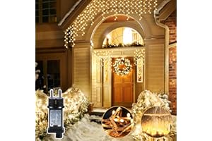 BUICXJKZ Lichterkette Außen 10M+5M 400LED, Weihnachtsbeleuchtung mit Timer 8 Modi IP44 Eisregen Lichterkette für Außen & Innen,Deko für Weihnachten Balkon Party Garten Zimmer Fester Hochzeit(Warmweiß)