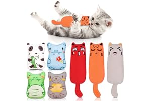 Fuyamp 7 Stück Katzenminze Spielzeug für Katzen, Plüsch Katzenspielzeug Set, Katzenkissen mit Katzenminze Interaktives Kauspielzeug zum Kratzen Spielen und Kauen für alle Katzen und Kätzchen