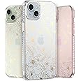 LONLI Hue - for iPhone 15 Case - [360° Shock-Absorbent Bumper] - [Cute and Unique Phone Cover for Girls and Women] - Gold Floral