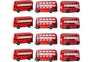 SAJAK 12 x Fridge Magnets Set London Bus Small Metal Refrigerator 3D Magnet Souvenirs Gift Ornaments Kitchen Home Decor