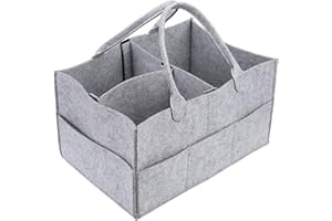 ALUYF Organisateur de Couches pour Bébé en Feutre Panier de Rangement Portable de Luxe pour Couches Panier à Couches pour Couches Lingettes pour Bébé Panier-cadeau pour Bébé