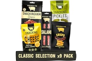 Serious Pig Classic Selection Box Gourmet Snack Hamper with Cheese Salami Pickles Crisps (9 Packs)
