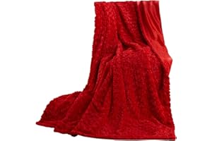 CelinaTex Flauschige Kuscheldecke 150 x 200 cm rot Luxus Wendedecke Sofadecke Plüsch Nicki Mikrofaser Fleece Wohndecke, Geschenk für Frauen, warm - Oeko-TEX Florenza