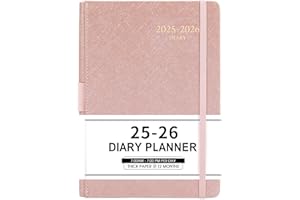 ARTFAN Agenda 2025 2026 - Agenda 2025 2026 da luglio 2025 a giugno 2026, Agenda Giornaliera Per Produttività con Schede Mensili, Tasca Interna, a Righe, 14,3 x 21 cm