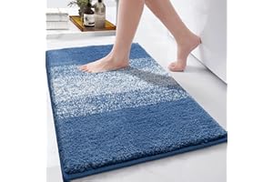 Enyhom Duże maty łazienkowe, 80 x 120 cm, antypoślizgowe, można prać w pralce, dywanik łazienkowy, chłonne, maty łazienkowe do łazienki, na podłogę, miękki, niebieski