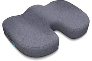 bonmedico Cuscino da Seduta Ortopedico con Strato in Gel, Cuscino in Memory Foam per Piaghe da Decubito e per Dolore al Coccige. Per Auto, Sedia a Rotelle o Ufficio, Standard﻿