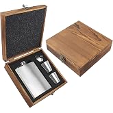 Stainless Steel Pocket Mat Set with Wooden Box | 210 ml | Gift Men's Set | Whiskey Mat | Father's Day, Birthday Interior