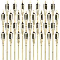 36 Torce Da Giardino In Bambù 90cm - Fiaccole A Olio Con Stoppino, Ideali Per Esterni, Feste E Decorazione - Foto 7