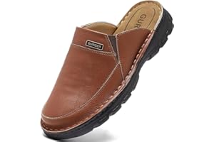 GURGER Mules Hombre Piel Verano Puntera Cerrada Sandalias