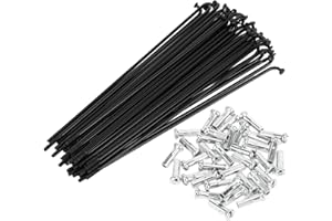 Motoforti Universal Bicycle Spokes Bike Wheel Spokes 14G Carbon Steel Black 1 Set