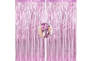 Figarge 2er-Pack Folie Fransen Vorhang Hintergrund, 1 x 2 m Glitzer Lametta Metallic Vorhänge für Geburtstagsfeier Hochzeit Foto Hintergrund Weihnachten Halloween Disco Party Dekorationen