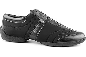 Portdance PD Pietro Premium - Zapatillas deportivas para hombre (licra/piel, suela deportiva), color negro