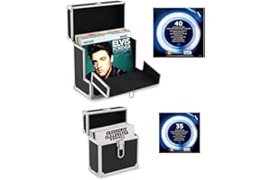 Retro Musique Aluminium 12" Vinyl Record Storage Case - Includes 40 Record Sleeves & 7" EP Storage Case - 35 Sleeves (Black)