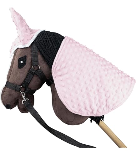 SKIPPI Hobby Paard vos, groot stokpaard A3, halster en teugels in set, vos paard, hobby horsing paard, kastanjebruin stokpaard