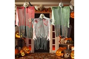 OEAGO Halloween Decorations Outdoor Ghost, 3 Pack Hanging Skeleton Ghost 80 * 44 cm Props Horror Grim Reaper Hanging Ghost Halloween Decor for Outdoor Indoor Yard Garden Party Decorations