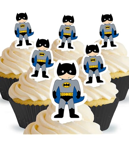 Seyal Topper Per Cupcake Batman - Decorazione Per Torta Compleanno Feste A Tema - 15x7.6 Cm