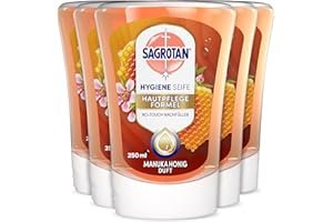 ‎SAGROTAN Sagrotan No-Touch Nachfüller Manuka Honig – Für den automatischen Seifenspender – 5 x 250 ml Handseife