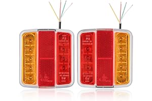 SPARKMOTO Submersible LED Trailer Lights, 12V Rear Lights with License Plate